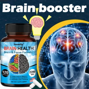 2200mg Brain Booster with Vitamin B6, B12 supplement